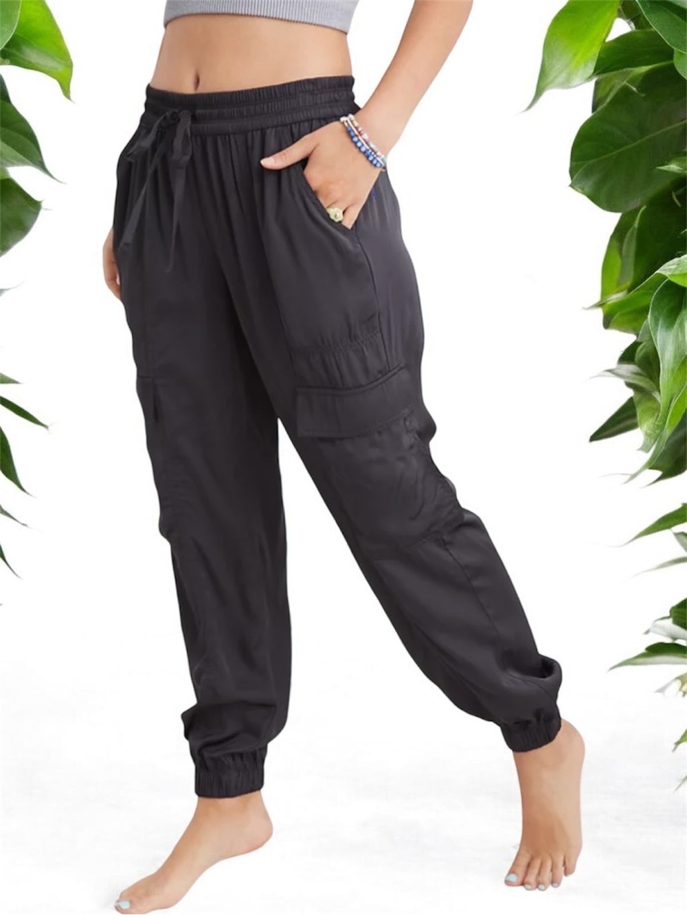 Aerie Satin Cargo Jogger